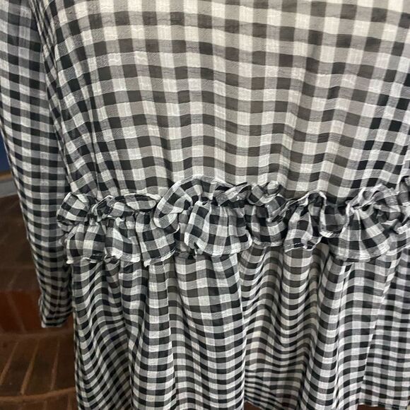 Gypsies & Moondust Black and White Checkered Tunic Blouse Size Large - Picture 3 of 5